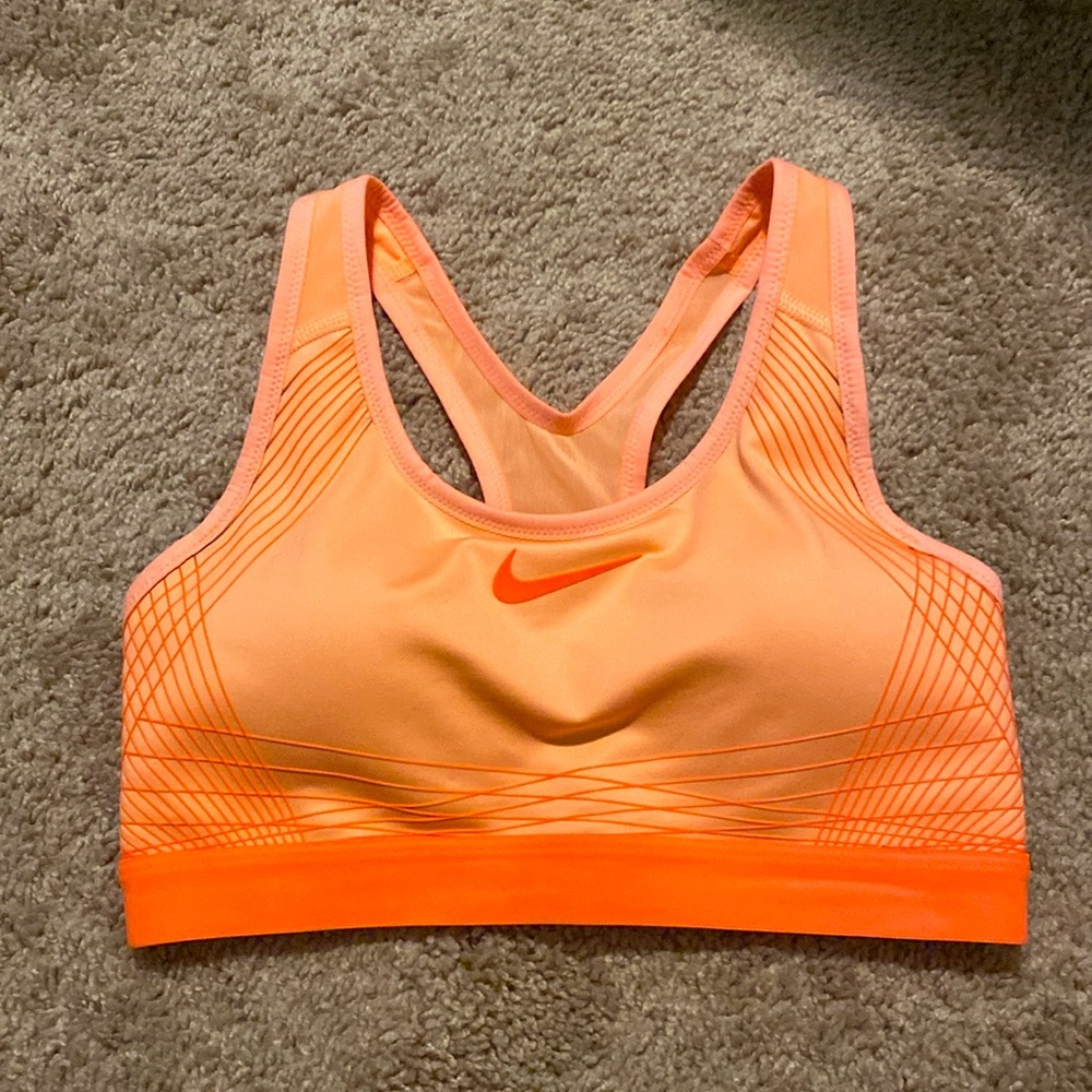 Nike - orange Dri-Fit Sports bra, size small, pre-loved